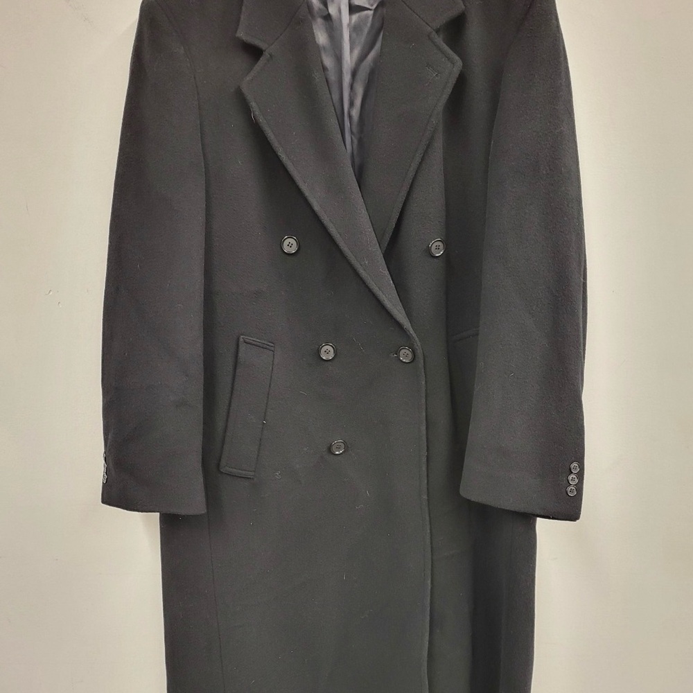 Men's Classic Black Overcoat